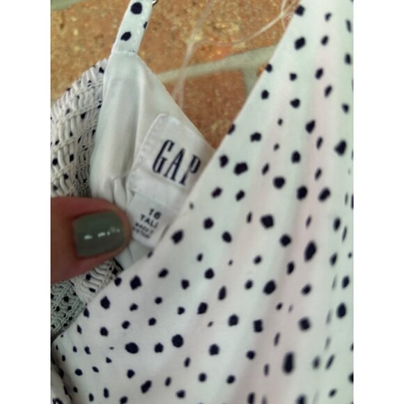 Gap Cami Strappy Polka Dot White Black Summer Dress Button Front Sleeveless - Picture 8 of 12